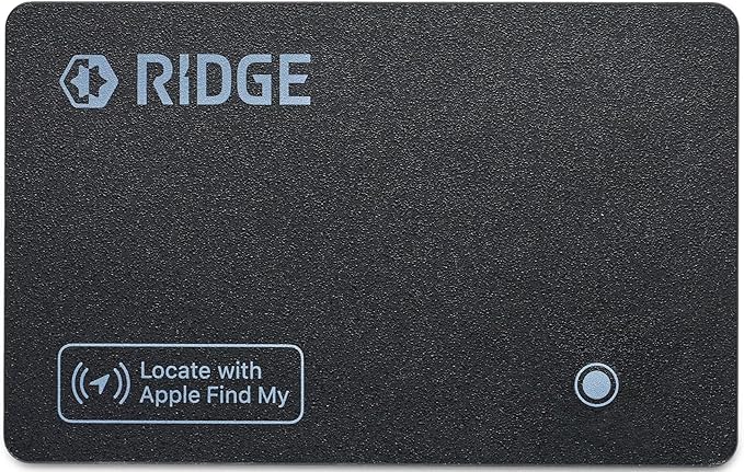 Ridge Wallet Tracker Card - Tile Slim Tracking Card Compatile with Apple Find My, Item Locator for Luggage Tags, Passports, Phone, IP68 Waterproof