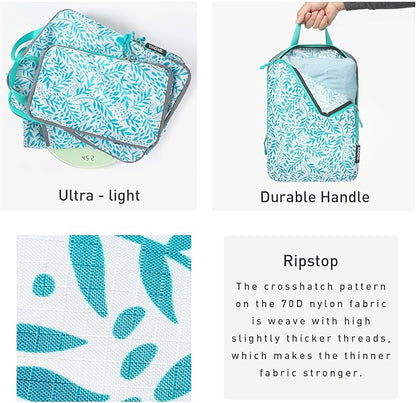 Bagail Ultralight Compression Cubes 7 Set - 3 Packing Cubes, 3 Organizers, and 1 Shoe Bag