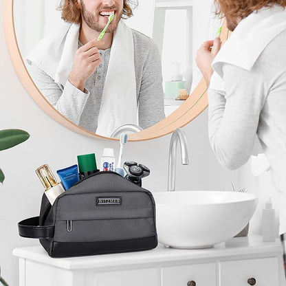 WITZMAN Toiletry Bag for Men Women Lightweight Hanging Travel Bathroom Bag Water-resistant Dopp Kit Shaving Bag Cosmetic bag （B692 Silvery Grey）