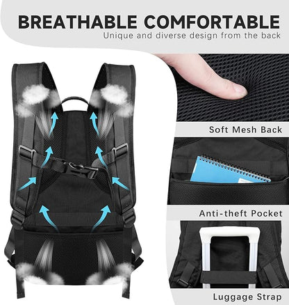 18.4 Inch Extra Large Travel Backpack, TSA Laptop Backpack with USB Port, 55L Water Resistant Carry on College School Computer Backpack Men Women, Grey