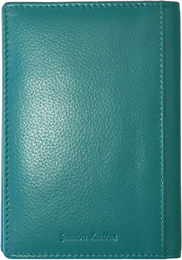 Personalized Monogrammed Teal Leather RFID Passport Wallet