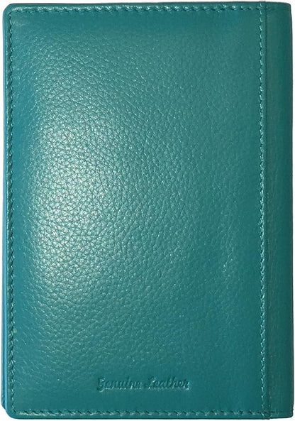Personalized Monogrammed Teal Leather RFID Passport Wallet and Luggage Tag