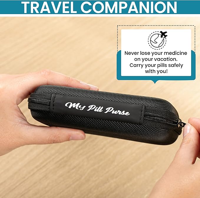 Day and Night Pill Organizer 14 Mini Pill Bags Color Coded, Pre-Labeled Days of The Week, Travel AM PM Pill Organizer 7 Day 2 Times A Day Small Med Wallet Recommend Two if Lots of Pills