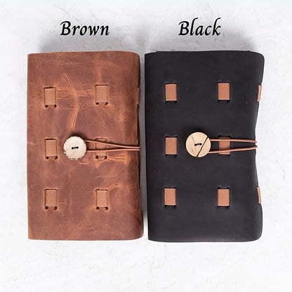 HARDISTON Custom Genuine Leather Electronic Cable Organizer Bag Handmade Travel Cord Organizer Roll Case for Hard Drives, Cables, Charger, Phone, USB, SD Card (Medium - Brown)