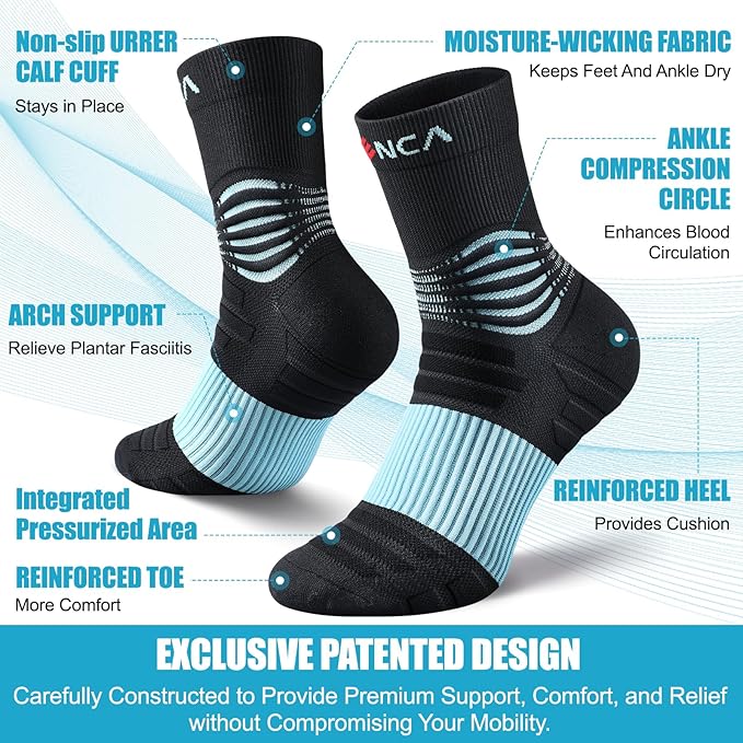 NEENCA Medical Compression Socks—2 Pairs, Ankle Socks for Injury Recovery, Pain Relief, Swelling, Sport Protection 20-30 mmHg