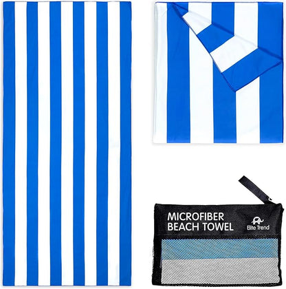 Quick Dry Towel Extra Large 78x35 Inch - Microfiber Beach Towel - Perfect for Beach, Travel, Swimming, Pool, Yoga, Hiking, Camping - Lightweight, Fast Drying, Compact for Adults (Cabana Blue)