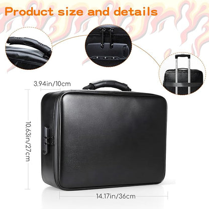 Fireproof Document Box for Home - Waterproof Locking File Organizer for Important Documents Certificates Passports Insurance Papers