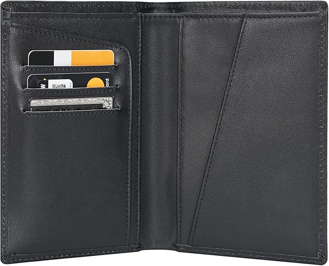 Polare Functional RFID Blocking Leather Passport Holder Travel Bifold Wallet For Men