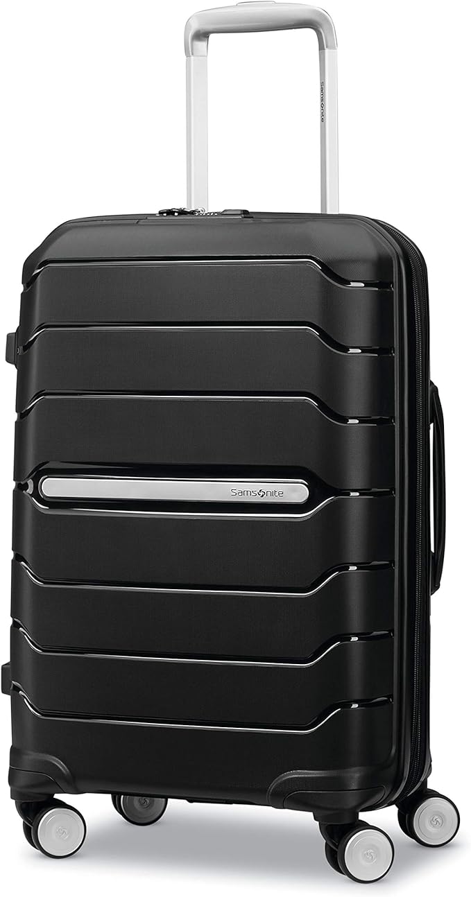 Samsonite Freeform Hardside Carry-On Luggage with Spinner Wheels - Hardshell Suitcase - TSA, Airline-Approved - Expandable Hard Shell, Smooth Rolling Wheels for Lightweight Travel – Black