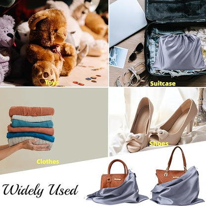 12 Pack Dust Bags for Handbags, Silk Cloth Bag With Drawstring Large Travel Storage Pouch for Handbag Purse Shoes Boots