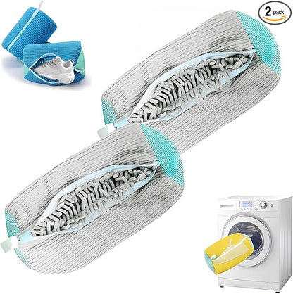 Shoe Washing Machine Bag Sole suds Magic Bag Laundry Shoes Bag (2pc Grey)