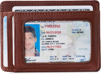 Alpine Swiss RFID Dermot Money Clip Front Pocket Wallet For Men Leather Comes in a Gift Box Tan