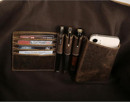 KomalC Leather Travel Duffel Bags for Men and Women Full Grain Leather Overnight Weekend Leather Bags Sports Gym Duffle