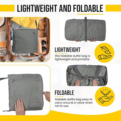 LEGEND 80L Foldable Duffle Bag for Travel - Packable Duffle Bags w/Shoe Compartment - Tear Resistant Collapsible Duffel Bags for Traveling - Lightweight Folding Duffel Bag for Men & Women -Army Green