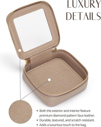 Popvibe Clear Makeup Bag Travel Cosmetic Case Transparent Toiletry Bag with Zipper, Portable Make Up Organizer Traveling Compact Car Bag for Essentials