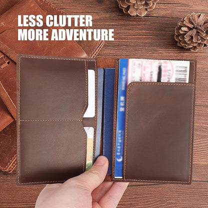 STAR VISTA Albatross Leather Travel Passport Holder, Minimalist Design, Full Grain Leather Case for Men and Women - Slim Passport Wallet, Bifold, RFID Blocking