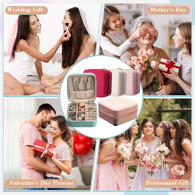 Batiyeer 50 Pcs Small Jewelry Travel Case Bulk Mini Jewelry Box Wedding Bridesmaid Proposal Return Gift for Pooja(Macaron Color)