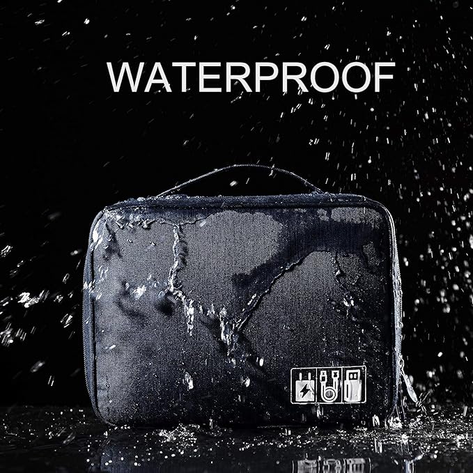 OrgaWise Electronics Organizer, Electronic Accessories Bag Travel Cable Organizer Three-Layer for iPad Mini, Kindle, Hard Drives, Cables, Chargers