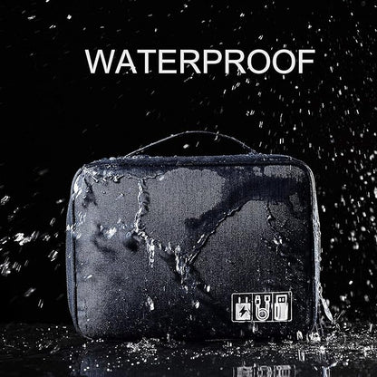 OrgaWise Electronics Organizer, Electronic Accessories Bag Travel Cable Organizer Three-Layer for iPad Mini, Kindle, Hard Drives, Cables, Chargers