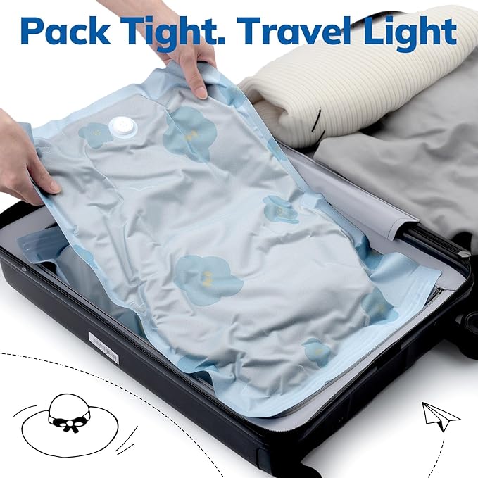 Umimile Vacuum Storage Bags for Travel with Electric Pump, Reusable Travel Vacuum Bags, Space Saver Bags for Luggage, Suitcases and Backpack (2PC + PUMP)