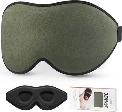LitBear Sleep Mask for Men Side Sleeper, Sleeping Mask for Women Light Blocking, 3D Contoured Cup Eye Mask Sleeping, Soft Lightweight Sleep Eye Mask with Adjustable Elastic Strap for Traveling