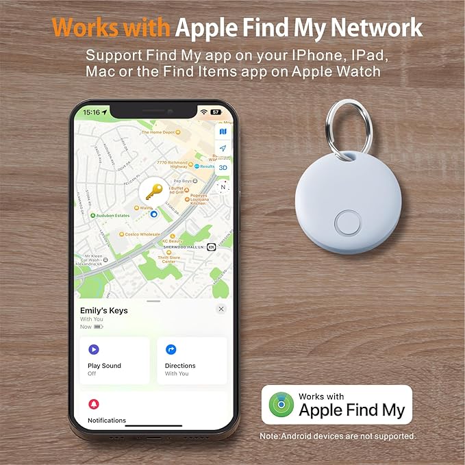 Reyke Air Tracker 4 Pack, Smart Tag Luggage Finder, Works with Apple Find My (iOS Only), Item Locator for Keys, Luggage, Backpack, IP67 Waterproof