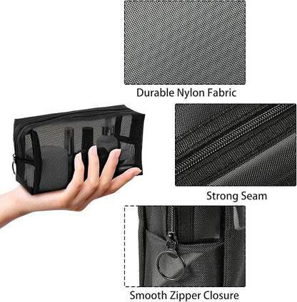 20 Pieces Mesh pouch, Mesh Makeup Bag Portable Makeup Pouch Travel Toiletry Bag for Makeup Organizer Home Office Travel Accessories, Mesh Cosmetic Bag with Zipper