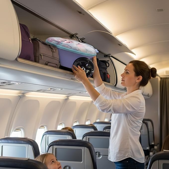 Disney Frozen Princess Suitcase Scooter for Kids - Girls Scooter Luggage with Light Up Wheels, Easy Steer and Foldable Carry On Kick Scooter for Toddler, Boys, Girls, Great Travel Gift Idea