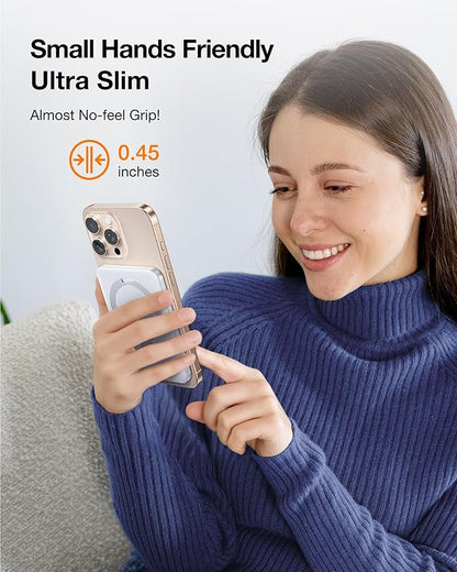 TORRAS EasyGo 0.45" Slim Magnetic Portable Charger Power Bank for iPhone, 5000mAh 22.5W PD Fast Charging Wireless Battery Pack Compatible with Magsafe, iPhone Air,Pro,Pro Max,17,16,15,14,13,12, White