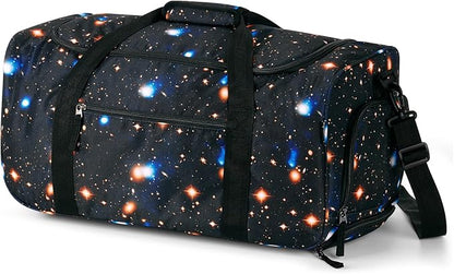 Choco Mocha Boys Galaxy Suitcase with Wheels Kids Black Rolling Duffle Bag for Camping Teen Boys Toddler Luggage Bag for Travel, 22inch