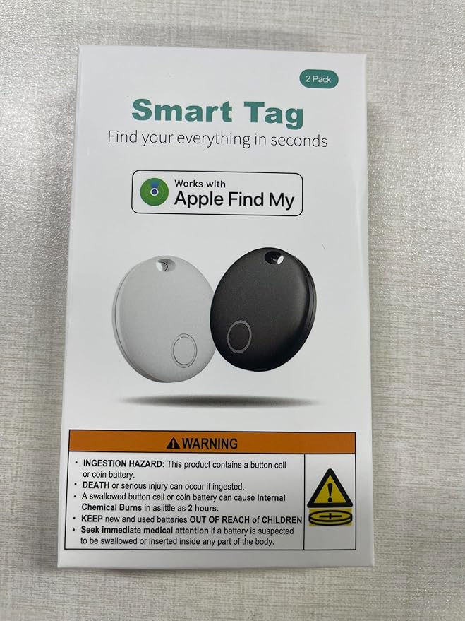 Air Tracker 2 Pack, Smart Bluetooth Tracker Works with Apple Find My (iOS Only), Item Finder Trakcer Tag Locator for Luggage, Backpack, IP67 Waterproof