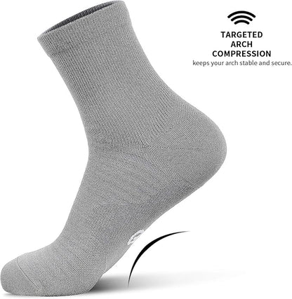 Compression Running Ankle Socks for Men and Women (6 Pairs), Quarter Athletic Socks for Running, Cycling, Golf, Work