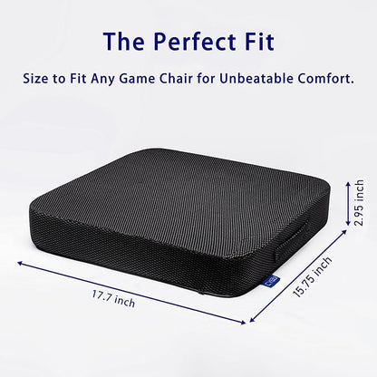 CYLEN Ifoam Gel Infused Memory Foam Layer Wheelchair Cushion - Seat Cushion for Wheelchair-Office Chair, Kitchen Chair, Car Seats-Pressure Sore and Tailbone Pain Relief-High Dense Polyfoam Base(Black)