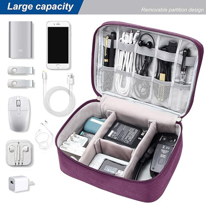 SELLYFELLY Electronics Organizer Travel Universal Cable Organizer Bag Waterproof Electronics Accessories Storage Cases for Cable, Charger, Phone, USB, SD Card, Hard Drives, Power Bank, Cords