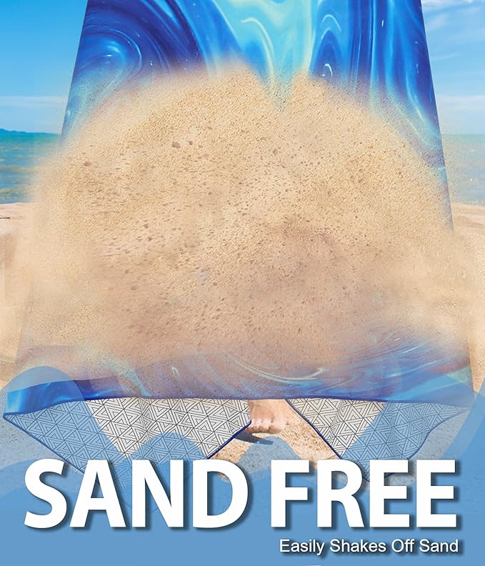 2 Packs Sand Proof Microfiber Beach Towels Adult –Quick Fast Dry Beach Oversized Accessories for Travel Swim Pool Yoga Camping Blanket Essentials Lightweight Must Haves Women Gifts Flower Galaxy