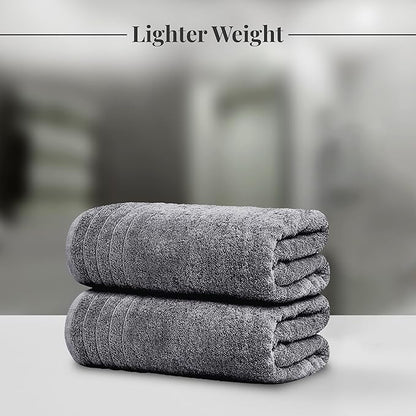 Tens Towels Pack of 8 Towels Set, 2 Extra Large Bath, 2 Hand, 4 Washcloths, 100% Cotton, Lighter Weight, Quicker to Dry, Super Absorbent, Perfect for Bathroom, Dark Grey