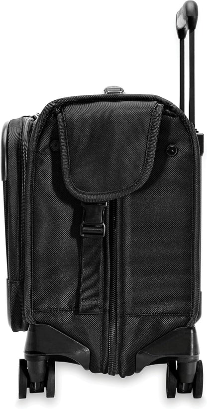 Briggs & Riley 21" Carry-On Wheeled Garment Spinner - Carry On Luggage for Travel, Suitcases with Wheels, Softside Rolling Bag for Men & Women, Built in Hook for Clothes - Baseline Collection, Black