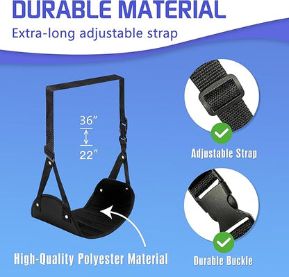 2-Pack Airplane Foot Hammock for Plane Travel - Travel Essentials Length Adjustable Airplane Foot Rest Under Desk -Long Flight Must Haves