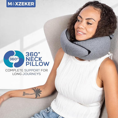 Airplane Pillow For Long Flight - Memory Foam Travel Pillow. Washable, Comfortable Breathable Cover. Carry Bag.Travel Neck Pillows For Airplanes, Best For Fong Flights, Home Use And Car Rides