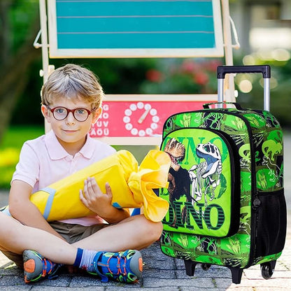 Kids Luggage for Boys and Girls, Cute Dinosaur Unicorn Rolling Wheels Suitcase for Toddler Children