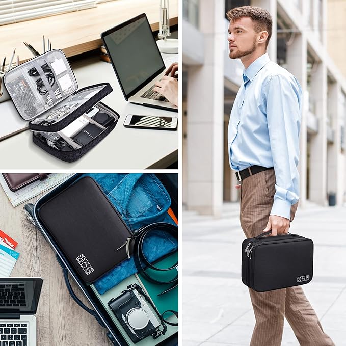 CILLA Electronics Organizer Travel, Travel Cord Organizer Case, Compact Electronics Accessories Bag for Cable, Cord, Charger, Phone