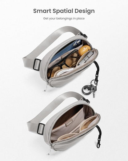 tomtoc Belt Bag with RFID Blocking, 1.5L Cross Body Fanny Pack for Women Men, Sling Waist Bags with Adjustable Strap for Travel Walk