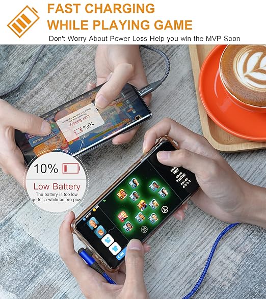 sweguard USB C Cable Right Angle [3Pack, 10FT+6.6FT+3.3FT], 3.1A Fast Charger Cable Nylon Braided Cord for iPhone 17 16 15 Pro Max Plus iPhone Air, Samsung Galaxy S25 S24 S23 S22 S21 Note 20 10,Moto