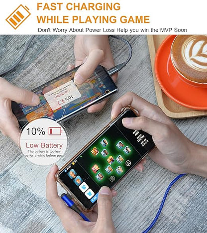 sweguard USB C Cable Right Angle [3Pack, 10FT+6.6FT+3.3FT], 3.1A Fast Charger Cable Nylon Braided Cord for iPhone 17 16 15 Pro Max Plus iPhone Air, Samsung Galaxy S25 S24 S23 S22 S21 Note 20 10,Moto