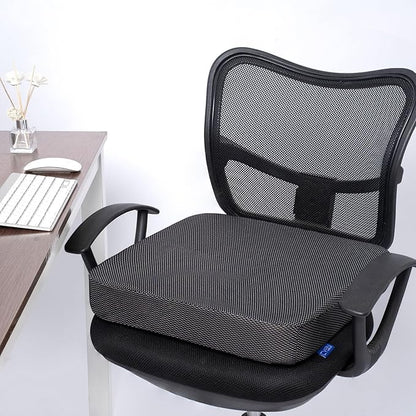 CYLEN Ifoam Gel Infused Memory Foam Layer Wheelchair Cushion - Seat Cushion for Wheelchair-Office Chair, Kitchen Chair, Car Seats-Pressure Sore and Tailbone Pain Relief-High Dense Polyfoam Base(Black)