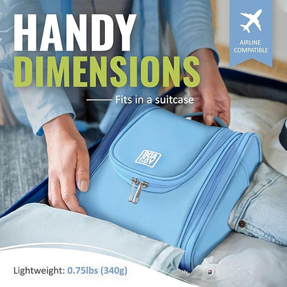 BOACAY Hanging Travel Toiletry Bag for Women and Men, Makeup Bag, Bathroom & Shower Organizer Kit for Accessories, Cosmetics, Travel Essentials