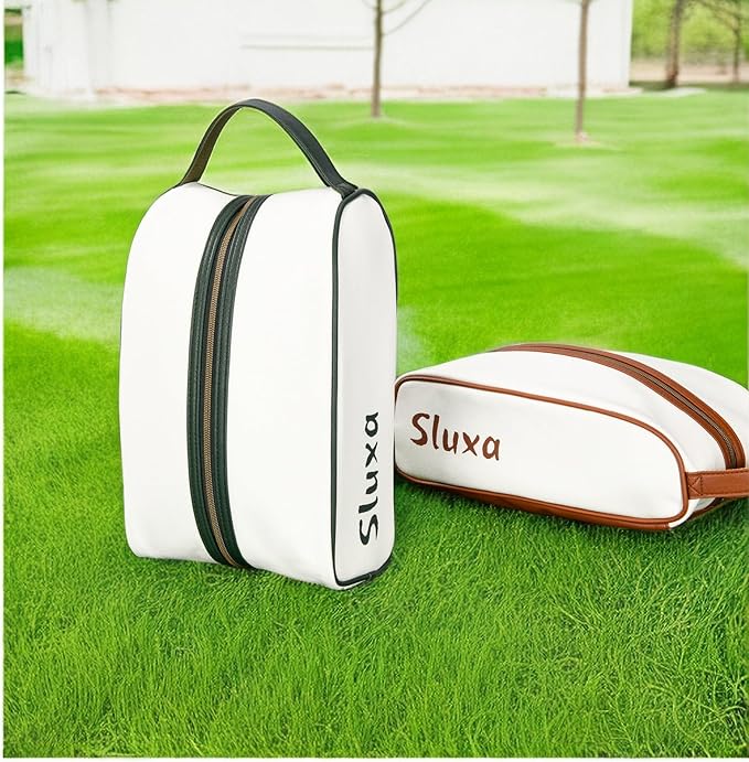 Classic golf shoe bag, Waterproof golf shoe bag for women men, Lightful Green travel shoe bag shoe storage bag. (Brown)