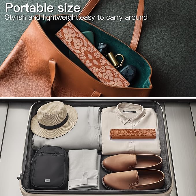 Wooden Pill Organizer, 7 Day Pill Box, Travel Pill Box, Wooden Pill Case Privacy Protection Perfect for Medication, Vitamins, Fish Oils, Supplements (Plus Sapele)