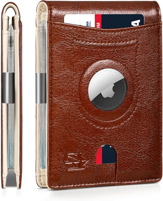 Zitahli Men's Wallets Airtag Holder Slim Rfid Leather with Gift Box