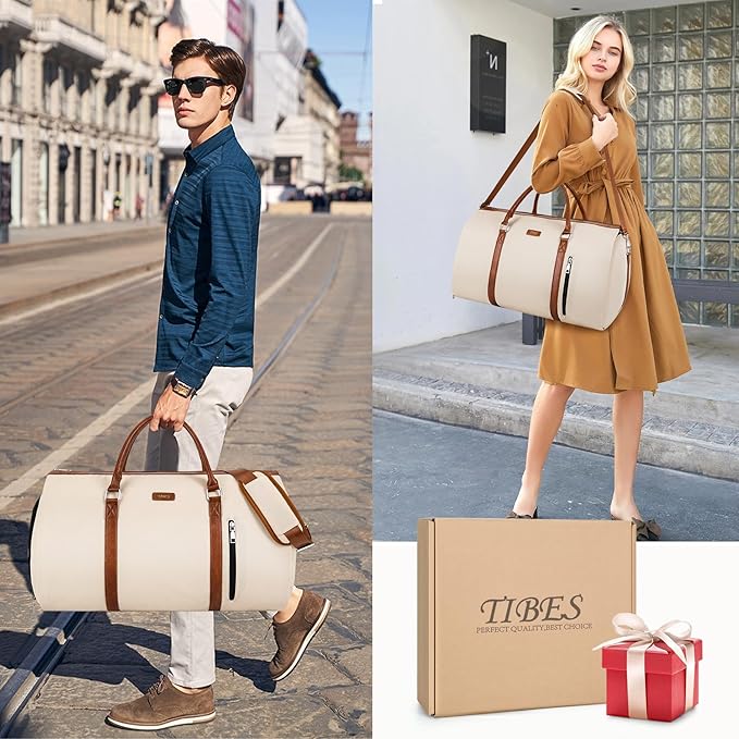 Convertible 2-in-1 Garment Bags for Travel, Carry On Garment Duffle Bag With Shoe Compartment Large Weekender Bag for Women Men Hanging Suitcase Suit Travel Duffel Overnight Bags 4pcs Set